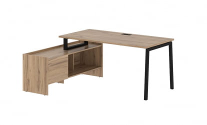 Стол с тумбой EDIS ELCT 17814 Дуб Денвер светлый Черный