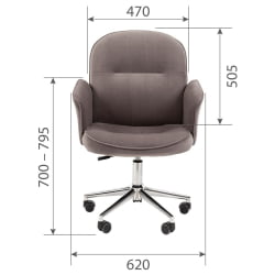 Офисное кресло CHAIRMAN HOME 130 велюр Серый