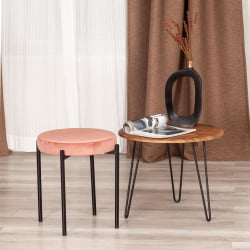 Металлический стул REVO (mod. 7034) ткань/металл, 44 х 44 х 47 см, коралловый barkhat 15 /черный