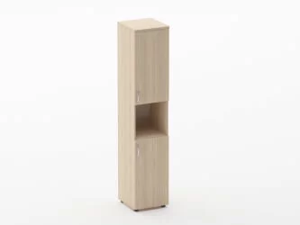 Шкаф высокий закрытый с нишей Glassy 6.19.11Пр Бук светлый