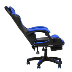 Геймерское кресло 1206 KINGQUEEN цвет черный/синий с массажем 1206-black-blue-mass