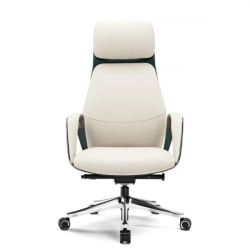 Эргономичное кресло руководителя Eureka OC07 SERENE (Nappa кожа), белое
