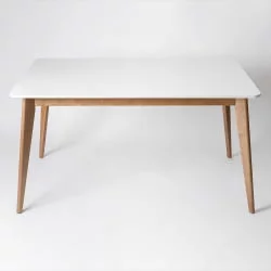 Стол обеденный Пегас 160кс95 Эмаль белая Морилка Орех / 160x95