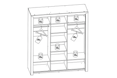 Шкаф с раздвижными дверями Соренто 16 Дуб Стирлинг