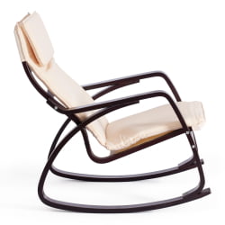 Кресло-качалка mod. AX3005 mod. AX3005 дерево береза, ткань: полиэстер/хлопок, 61х94,5х104 см, дерево: венге #9, ткань бежевая 1501-4