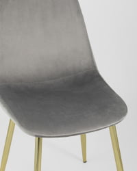 Стул Валенсия велюр золотые ножки Серый