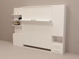 Шкаф-кровать Смарт 1 с полками 1600 левый Венге