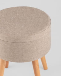 Пуф с ящиком Store Woody рогожка бежевая