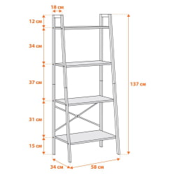 Стеллаж офисный WS-02 burnt