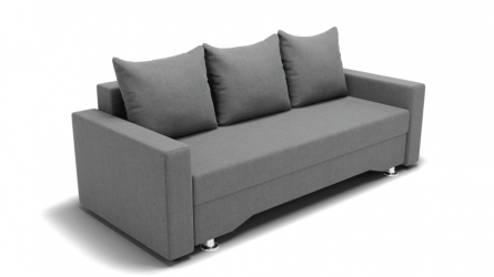 Диван Квадро-3 ПБ (ЗР) Цвет фасада: Светло серый; Тип: Прямой; Материал фасада: Металл/Велюр