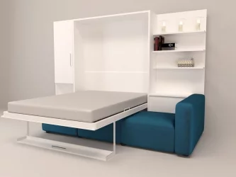 Шкаф-диван-кровать Смарт 1 правый 3-в-1 1400 Дуб молочный