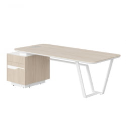 Стол руководителя левый Line СФ-571102.1 Дуб светлый Белый