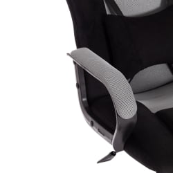 Кресло ДРИВЕР (22) флок/ткань, черный/серый, 35/ТВ-12 / DRIVER 35/TW-12
