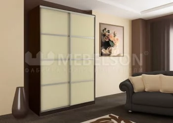 Шкаф для гостиной со стеклянными дверьми Гранд 2-600 Венге / Крем