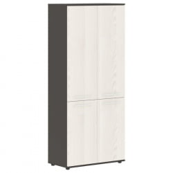 Шкаф с глухими средними и малыми дверьми ЕДИС ЕХCС 85.3 Ясень Траун Белый Мокко / EDIS EHCS