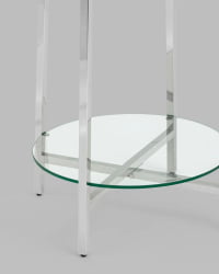 Стеллаж Ланс прозрачное стекло сталь Серебро