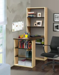 Парта школьная с полкой компьютерный №12 Ясень Шимо светлый/Венге