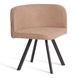 Комплект (стол, 4 стула) QUADRON (mod. PT14) Стол: МДФ/металл, стул: металл/шенилл, 100х100х73 см, 69х56х71 см, Beige (Бежевый) LY1701-4/черный