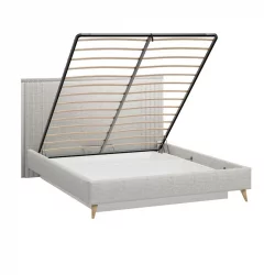 Кровать двуспальная 1600 Шелли EL-6B с подъемным механизмом Серая