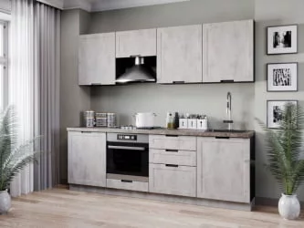 Шкаф кухонный 600 горизонтальный с 2 складными дверями комбинированный со стеклом Джамис ЛД 296.970.000.083 Черный Белый камень