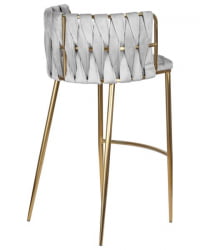 Стул барный ДОБРИН ЕММА ГОЛД (светло-серый велюр (135-37)) 4 шт / DOBRIN EMMA GOLD