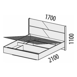 Кровать с подъёмным механизмом Монако 903.21 Белый шпон/Даллас Айвори