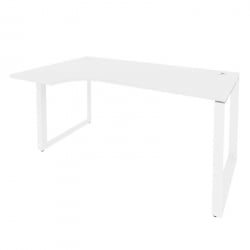 Стол эргономичный левый на О-образном м/к ОНИКС О.МО-СА-1Л Белый Бриллиант / ONIX O.MO-SA-1L