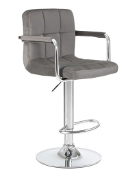 Стул барный DOBRIN KRUGER ARM (серый велюр (MJ9-75)) 2 шт