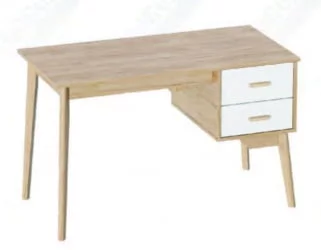 Стол письменный с тумбой Калгари 09 Дуб натуральный светлый-белый матовый