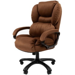 Кресло руководителя CHAIRMAN 434 HOME велюр Коричневый