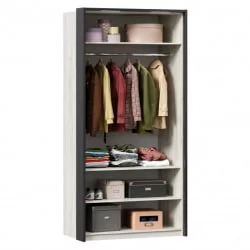 Шкаф двухстворчатый с паспарту Техно 03 Дуб Крафт белый