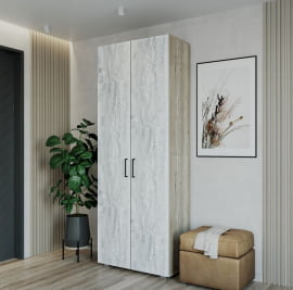 Шкаф двухстворчатый Пайн ПП 1 Дуб Ривьера Бетон Пайн