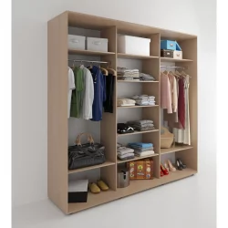 Шкаф-купе 3-х дверный Акцент-Сим Д 2100х600 Дуб молочный