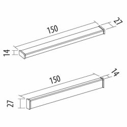 Столешница ПЛ 118.150 Алюминий КВАДРО Премиум