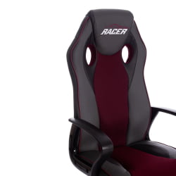Кресло RACER кож/зам/ткань, металлик/бордо, 36/13