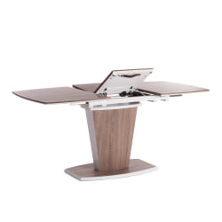 Стол FANCY МДФ HPL, 120-160х85х75 см, Дуб трюфель/Белый