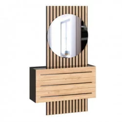 Тумба с зеркалом левая Неаполь ЛД 134.100.000 Черный Дуб Золотой