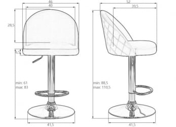 Стул барный ДОБРИН МИЛАНА (пудрово-розовый велюр (МДЖ9-32)) 2 шт / DOBRIN MILANA (MJ9-32))