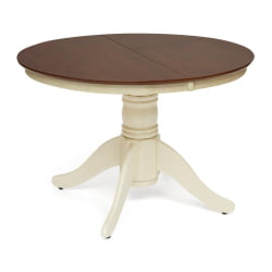 Стол обеденный раскладной Cairo / Каир (CT4260) дерево гевея, 100(133)х100х75см, Античный белый/Темный Дуб