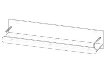 Полка в детскую Палермо Юниор 03 Ясень шимо светлый Белый глянец