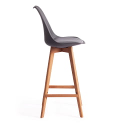 Стул барный TULIP BAR (mod. C1014H-1) пластик/дерево, 42 х 47,5 х 104 см, Grey (серый) 92717 / натуральный