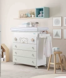 Детский комод Micuna Bubu B-970 White Beige Stars