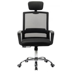 Кресло CРОМЕКС (КРОМЕКС) Дебут CХ-697 ХРОМ сетка/ткань ТВ черное / CROMEX Debut CH-697 TW