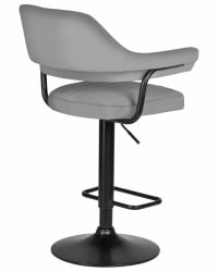 Стул барный DOBRIN CHARLY BLACK (серый велюр (MJ9-75))