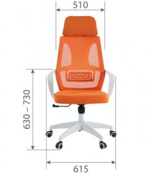 Кресло руководителя CХАИРМАН CХ636 ткань/сетка серый, белый пластик (М) / CHAIRMAN CH636 (M)