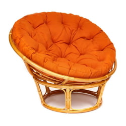Кресло PAPASAN 23/01 W /с подушкой/ диаметр подушки 122 см, 115х101х104 см, Honey (мед), ткань Оранжевый, С 23
