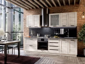 Тумба кухонная 800 с 3 ящиками ЛЮКС (4) Винченца ЛД 234.930.000.019 Тип 2 Белый Дуб Крафт белый