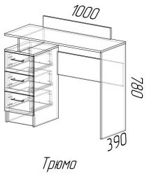 Туалетный столик Дуб вотан/Белый