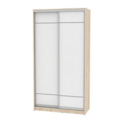 Белый шкаф-купе в прихожую Б-220х120х60-2(ДСС-Белый-Д7Д7) / B-220х120х60-2(ДСС-Белый-D7D7)