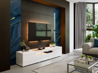 ТВ тумба Бруклин ЛД 685.020.000 М Белый глянец